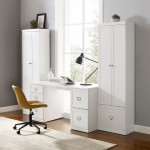 Harper 3Pc File Cabinet Desk Set White - Desk & 2 Storage Cabinets