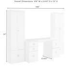 Harper 3Pc File Cabinet Desk Set White - Desk & 2 Storage Cabinets