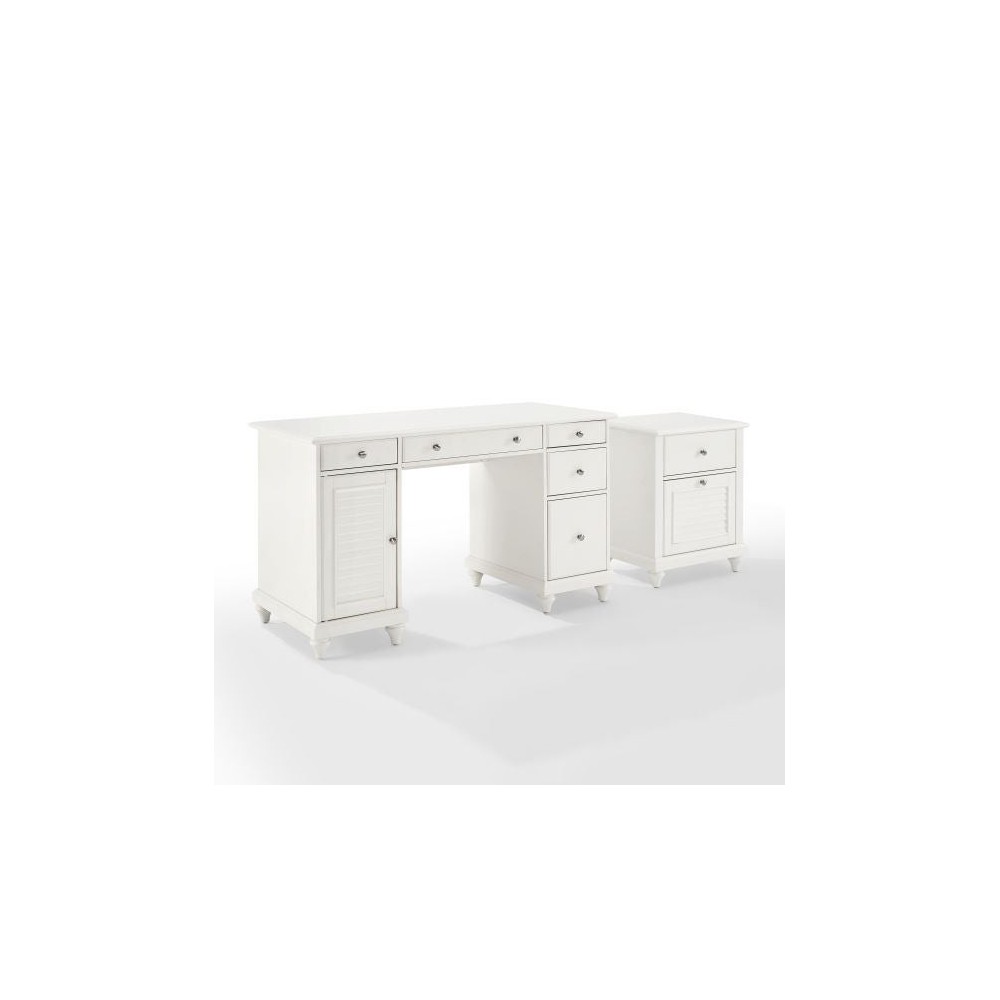 Palmetto 2Pc Computer Desk W/File Cabinet White - Desk & File Cabinet Palmetto 2Pc Computer Desk W/File Cabinet White - Desk & File Cabinet