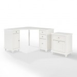 Palmetto 2Pc Corner Desk W/File Cabinet White - Corner Desk & File Cabinet