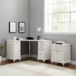 Palmetto 2Pc Corner Desk W/File Cabinet White - Corner Desk & File Cabinet