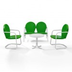 Griffith 4Pc Outdoor Metal Conversation Set Kelly Green Gloss