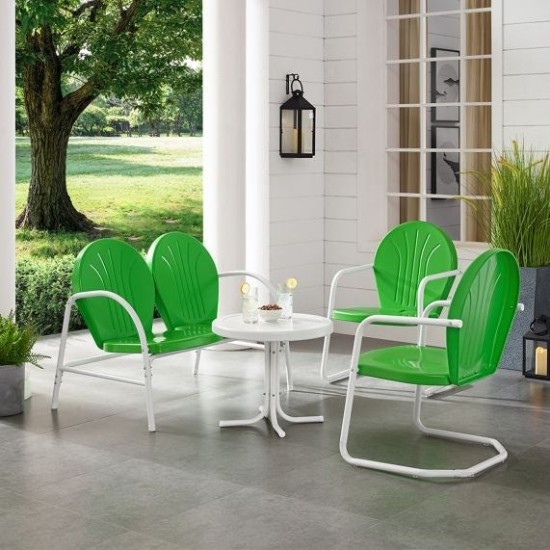 Griffith 4Pc Outdoor Metal Conversation Set Kelly Green Gloss