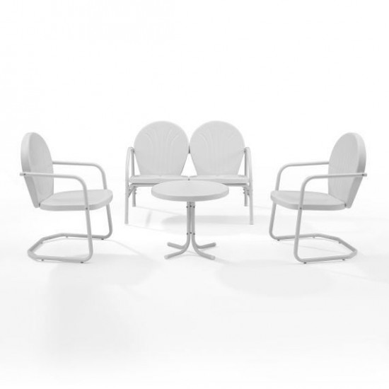 Griffith 4Pc Outdoor Metal Conversation Set White Gloss