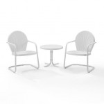 Griffith 3Pc Outdoor Metal Armchair Set White Gloss