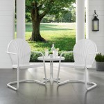 Griffith 3Pc Outdoor Metal Armchair Set White Gloss