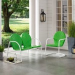 Griffith 2Pc Outdoor Metal Conversation Set Kelly Green Gloss - Loveseat & Chair