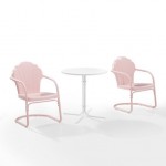 Tulip 3Pc Outdoor Metal Bistro Set Pastel Pink Gloss