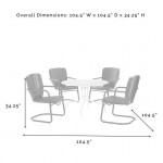 Ridgeland 5Pc Outdoor Metal Dining Set Turquoise Gloss