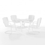 Ridgeland 5Pc Outdoor Metal Dining Set White Gloss