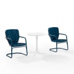 Ridgeland 3Pc Outdoor Metal Bistro Set Navy Gloss