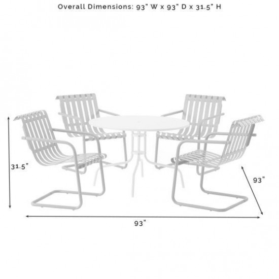 Gracie 5Pc Outdoor Metal Dining Set Pastel Blue Satin