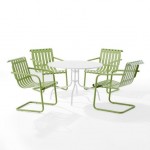 Gracie 5Pc Outdoor Metal Dining Set Pastel Green Satin