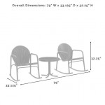 Griffith 3Pc Outdoor Metal Rocking Chair Set Navy Gloss