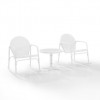 Griffith 3Pc Outdoor Metal Rocking Chair Set White Gloss