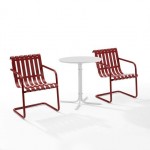 Gracie 3Pc Outdoor Metal Bistro Set Dark Red Satin