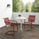 Gracie 3Pc Outdoor Metal Bistro Set Dark Red Satin