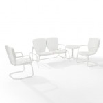 Ridgeland 4Pc Outdoor Metal Conversation Set White Gloss