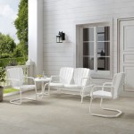 Ridgeland 4Pc Outdoor Metal Conversation Set White Gloss