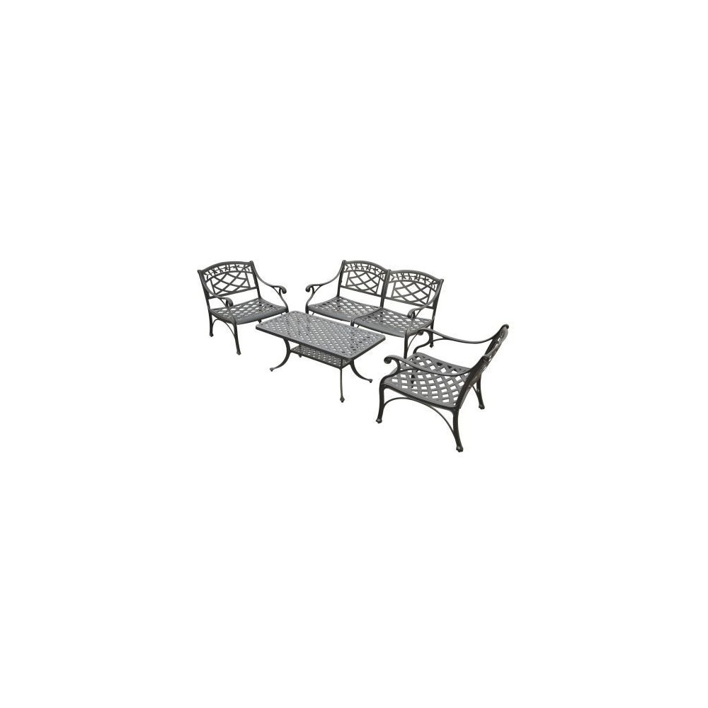 Sedona 4Pc Outdoor Conversation Set- Loveseat, Coffee Table, 2 Club Chairs