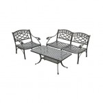 Sedona 3Pc Outdoor Conversation Set Black - Loveseat, Club Chair, Coffee Table