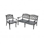 Sedona 2Pc Outdoor Conversation Set Black - Loveseat & Club Chair