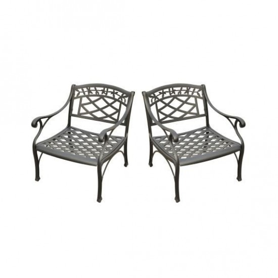 Sedona 2Pc Outdoor Chair Set Black - 2 Club Chairs