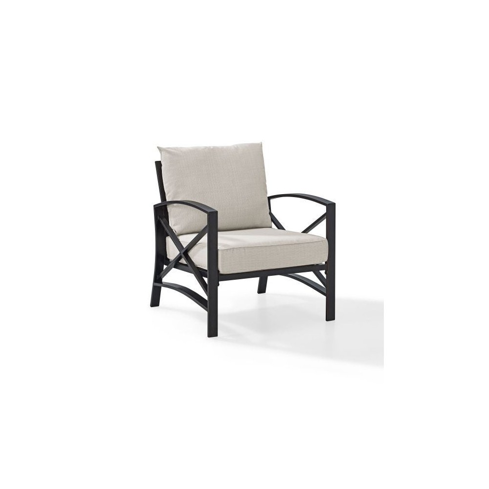 Kaplan Outdoor Metal Armchair Oatmeal/Oil Rubbed Bronze