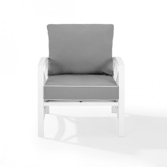 Kaplan Outdoor Metal Armchair Gray/White