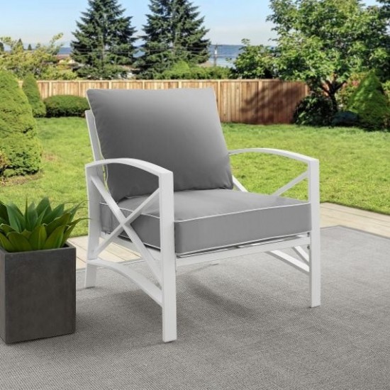 Kaplan Outdoor Metal Armchair Gray/White