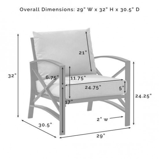 Kaplan Outdoor Metal Armchair Mist/White