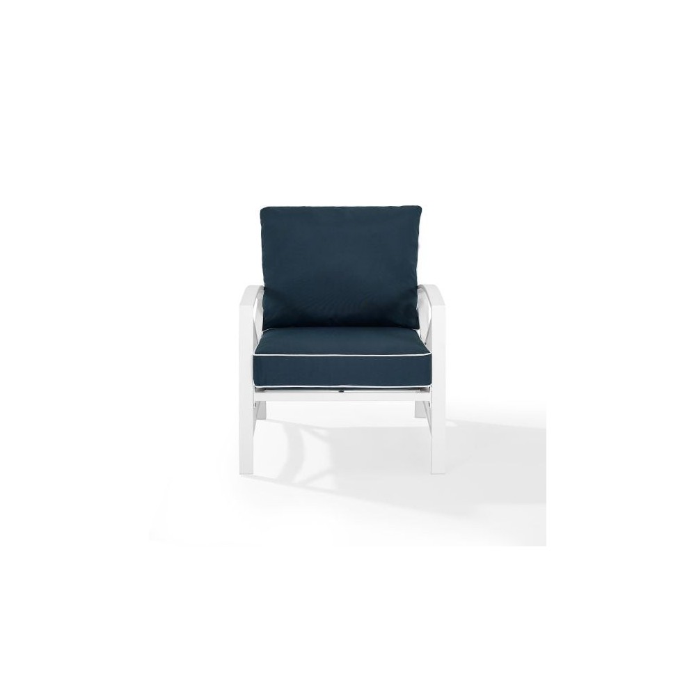 Kaplan Outdoor Metal Armchair Navy/White