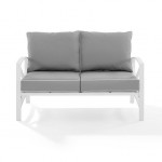 Kaplan Outdoor Metal Loveseat Gray/White
