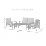 Kaplan 4Pc Outdoor Metal Conversation Set Mist/White