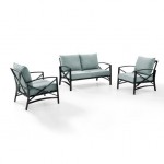 Kaplan 3Pc Outdoor Metal Conversation Set (Loveseat & 2 Chairs)