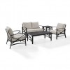 Kaplan 5Pc Outdoor Metal Conversation Set Oatmeal