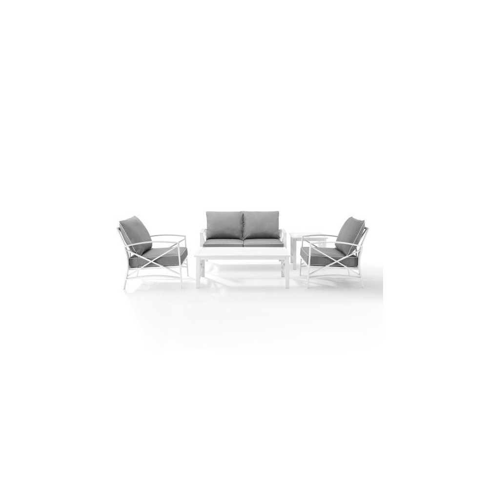Kaplan 5Pc Outdoor Metal Conversation Set Gray Kaplan 5Pc Outdoor Metal Conversation Set Gray