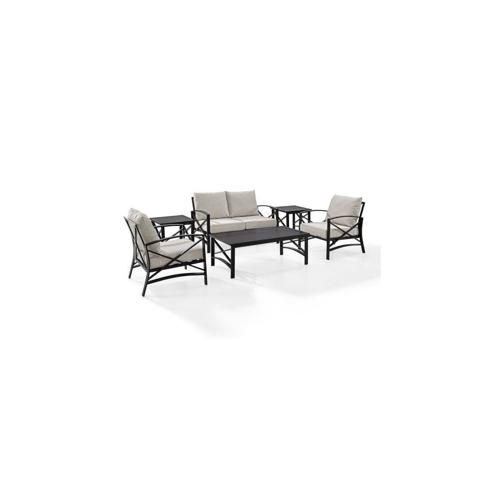 Kaplan 6Pc Outdoor Metal Conversation Set Oatmeal