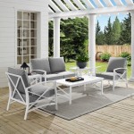 Kaplan 6Pc Outdoor Metal Conversation Set Gray