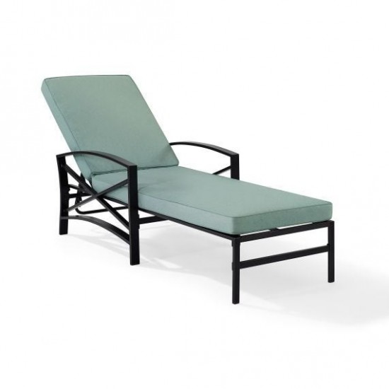 Kaplan Outdoor Metal Chaise Lounge Mist/Oil Rubbed Bronze