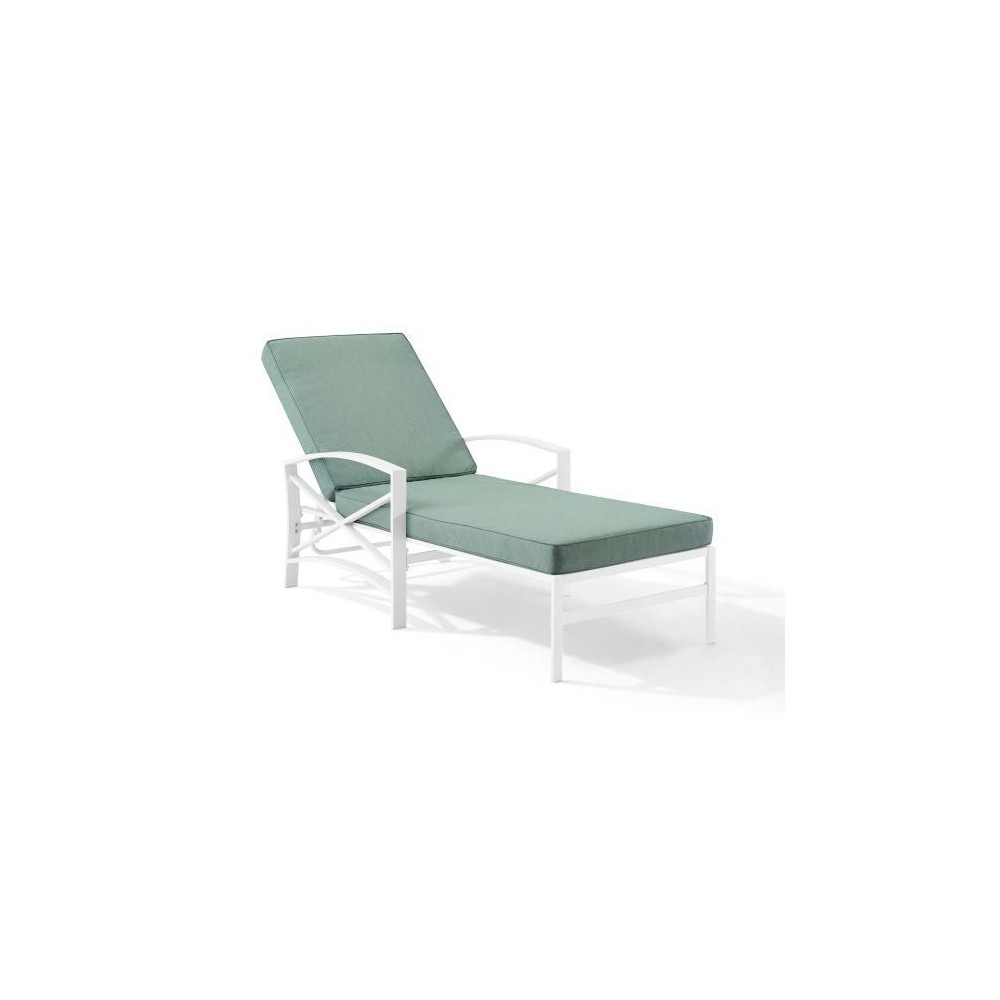 Kaplan Outdoor Metal Chaise Lounge Mist/White