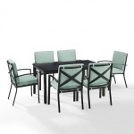 Kaplan 7Pc Outdoor Metal Dining Set Mist/Oil Rubbed Bronze - Table & 6 Chairs