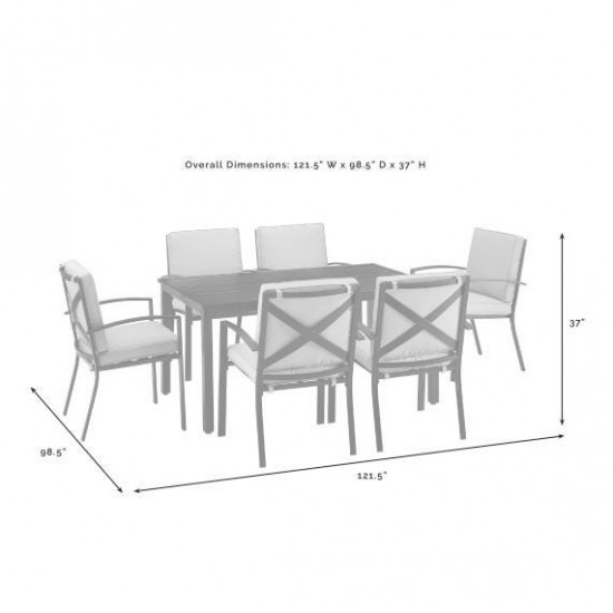 Kaplan 7Pc Outdoor Metal Dining Set Mist/Oil Rubbed Bronze - Table & 6 Chairs