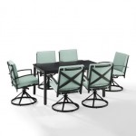 Kaplan 7Pc Outdoor Metal Dining Set (Table & 6 Swivel Chairs)