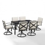 Kaplan 7Pc Outdoor Metal Dining Set- Table & 6 Swivel Chairs