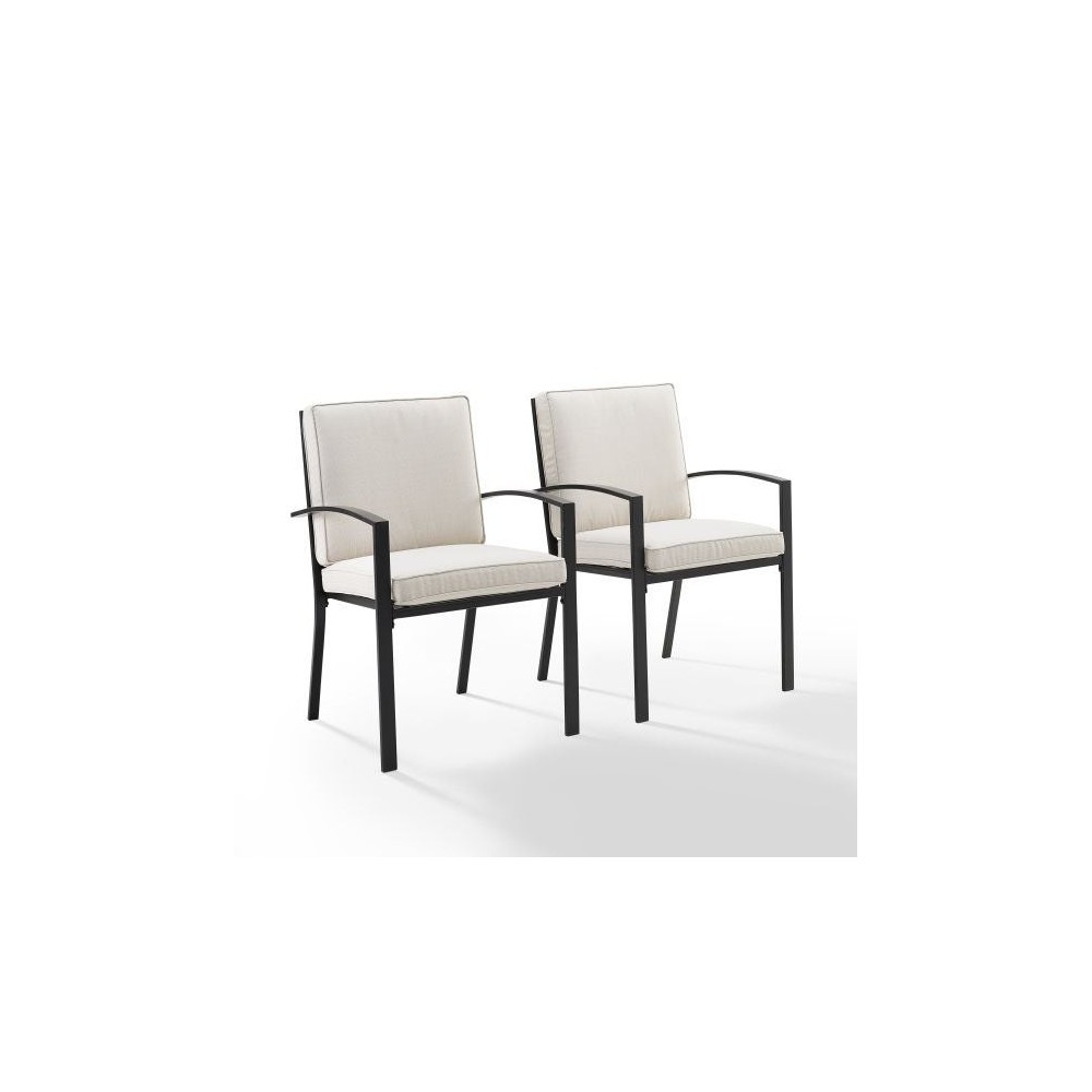 Kaplan 2Pc Outdoor Metal Dining Chair Set Oatmeal/Oil Rubbed Bronze - 2 Chairs Kaplan 2Pc Outdoor Metal Dining Chair Set Oatmeal/Oil Rubbed Bronze - 2 Chairs