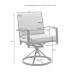 Kaplan 2Pc Outdoor Metal Dining Swivel Chair Set Oatmeal