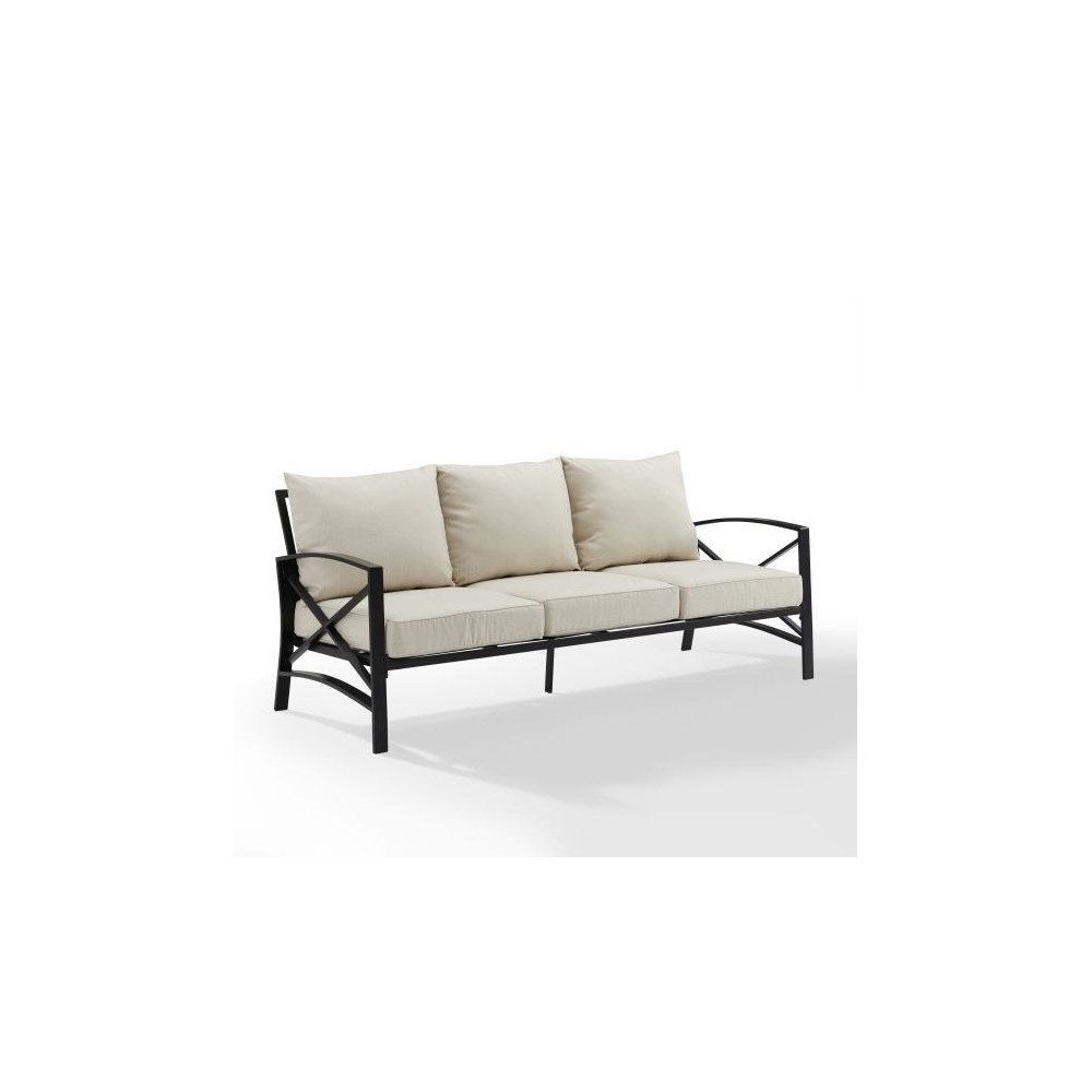 Kaplan Outdoor Metal Sofa Oatmeal/Oil Rubbed Bronze