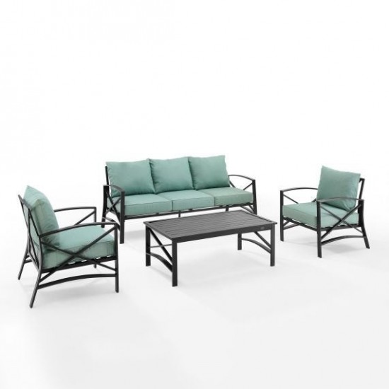 Kaplan 4Pc Outdoor Metal Sofa Set Mist