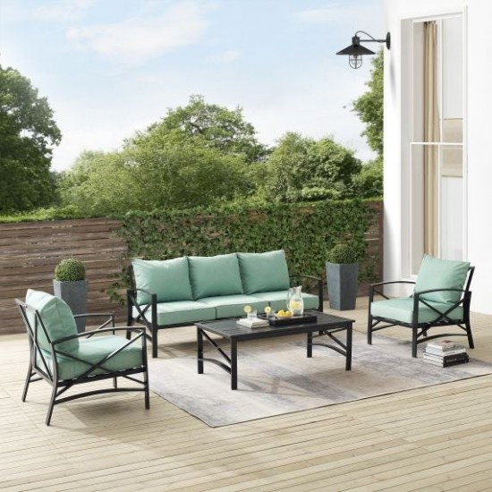 Kaplan 4Pc Outdoor Metal Sofa Set Mist